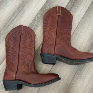 Cowboy Western Leather Brown Boots Men’s Size 8 1/2 E3