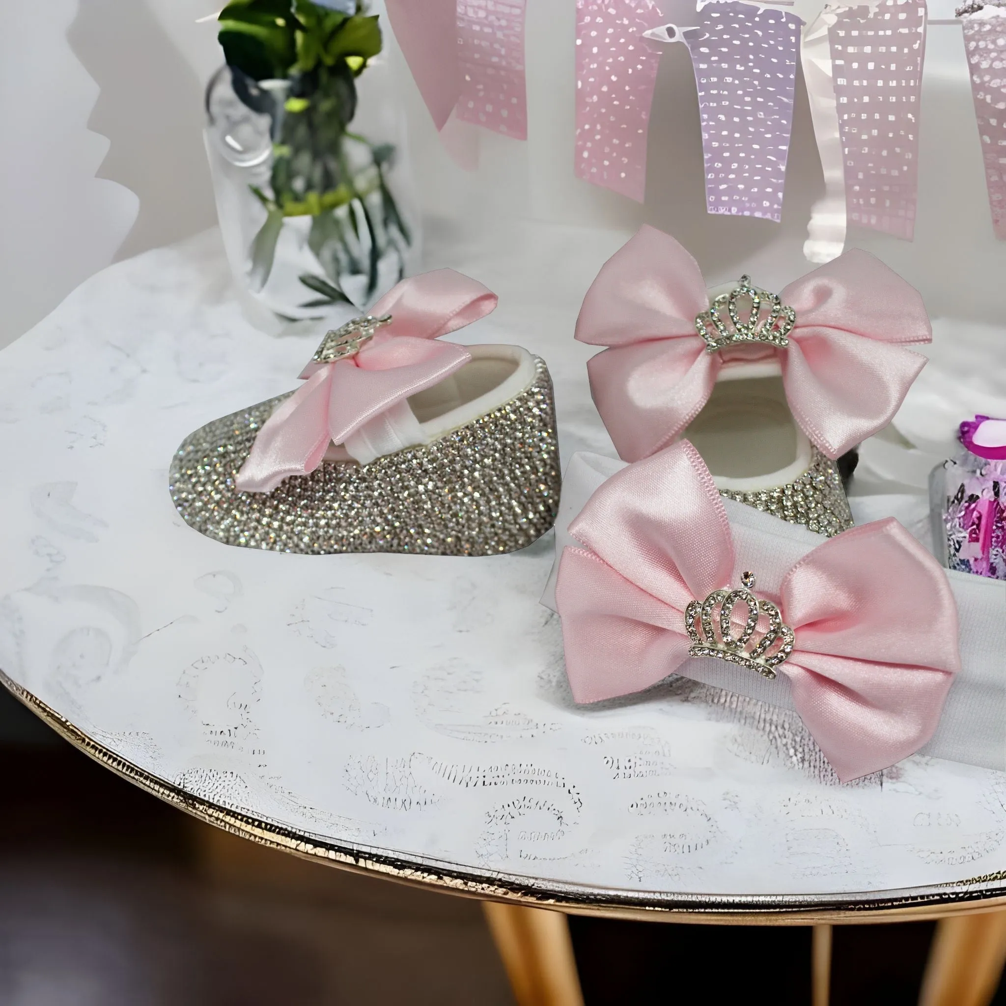 Crown Baby Shoes and Headband Set