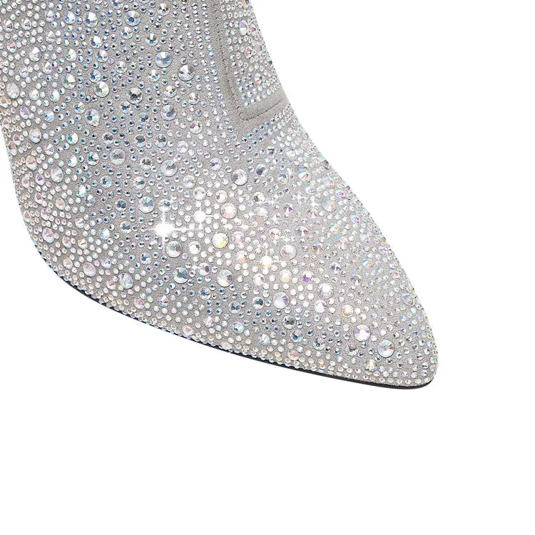 Diamonds ankle booties for women