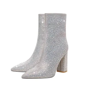 Diamonds ankle booties for women