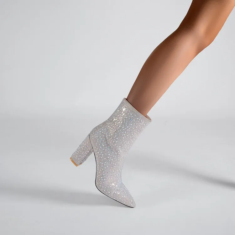 Diamonds ankle booties for women