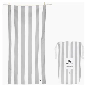 Dock & Bay Quick Dry Beach Towels- Goa Grey Stripe