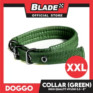 Doggo Dog Collar Adjustable Buckle XXL Size (Green) Collar Nylon for Dog