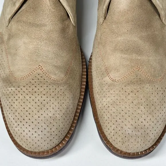 Donald J Pliner Boots Men’s Size 10 M Suede Wingtip Ankle Chukka Tan Ermes-Ma