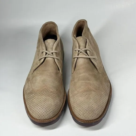 Donald J Pliner Boots Men’s Size 10 M Suede Wingtip Ankle Chukka Tan Ermes-Ma
