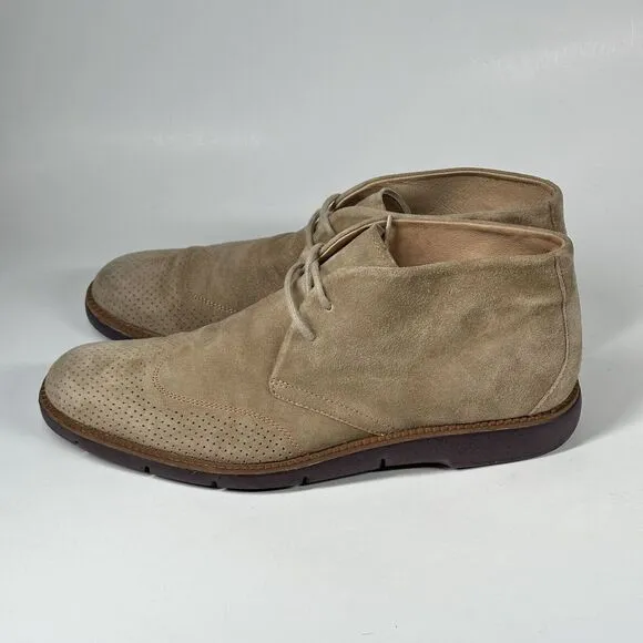 Donald J Pliner Boots Men’s Size 10 M Suede Wingtip Ankle Chukka Tan Ermes-Ma