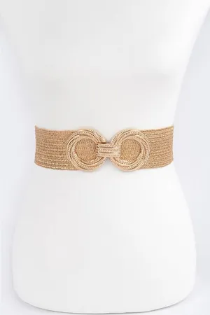 Double metal buckle straw belt