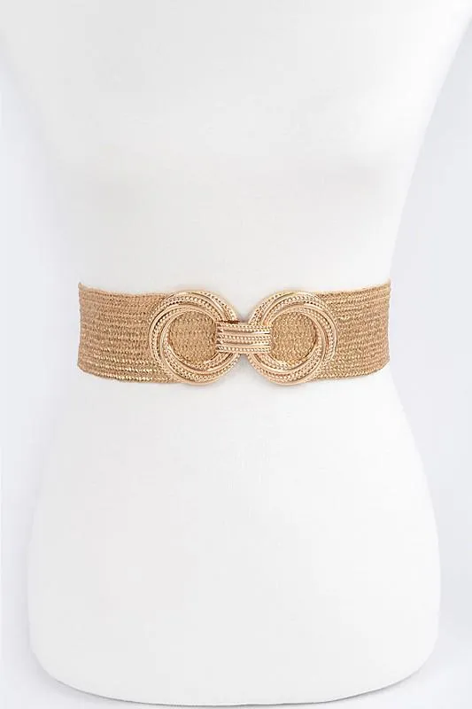 Double metal buckle straw belt