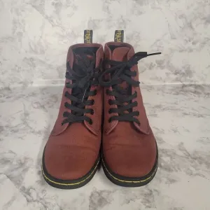 Dr Martens Shoreditch Lace Up Ankle Boots Womens Size 6 EUR 37 Cherry Red Canvas