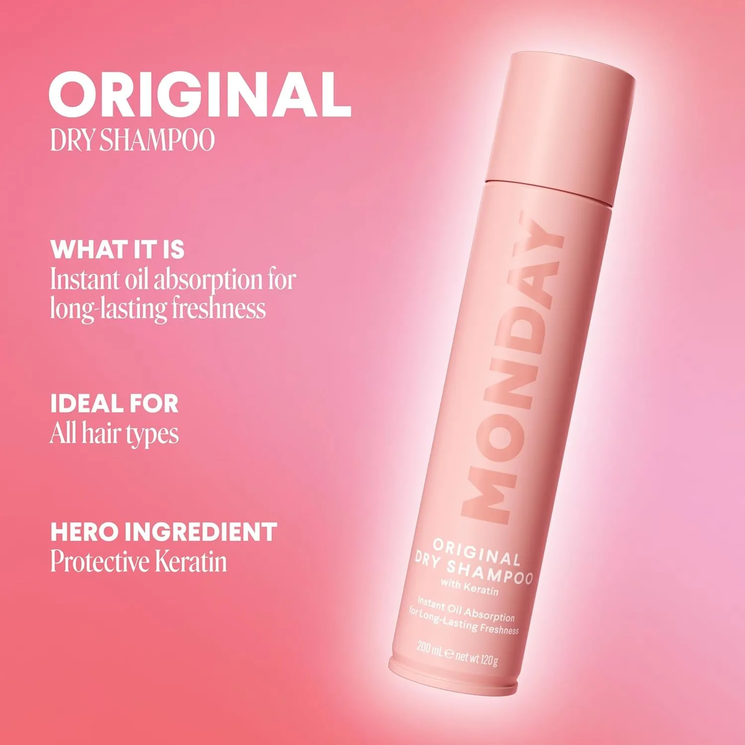 Dry Shampoo Original 6.7Oz, Freshens Hair, Absorbs Oil, Nourishes with Keratin, Protects Hair