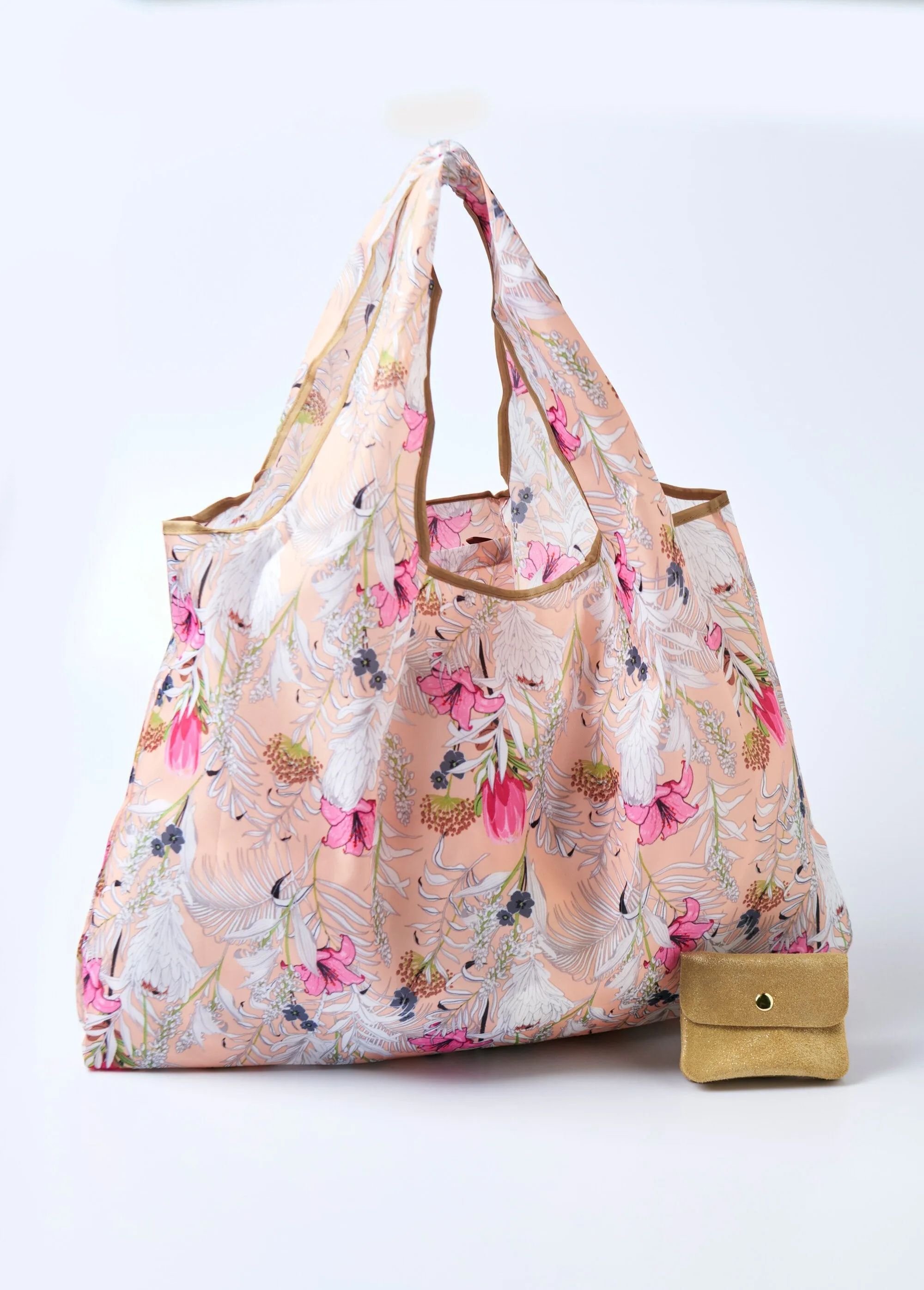 Durable foldable shopping bag, natural