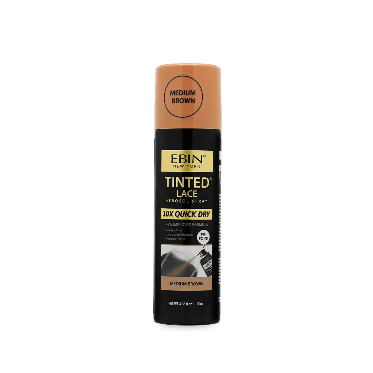 Ebin New York Tinted Lace Aerosol Spray 10X Quick Dry 100ml - UK Shipping Only