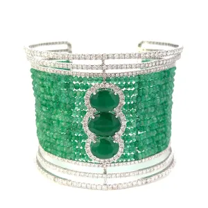 Emerald And Diamond Cuff Bracelet