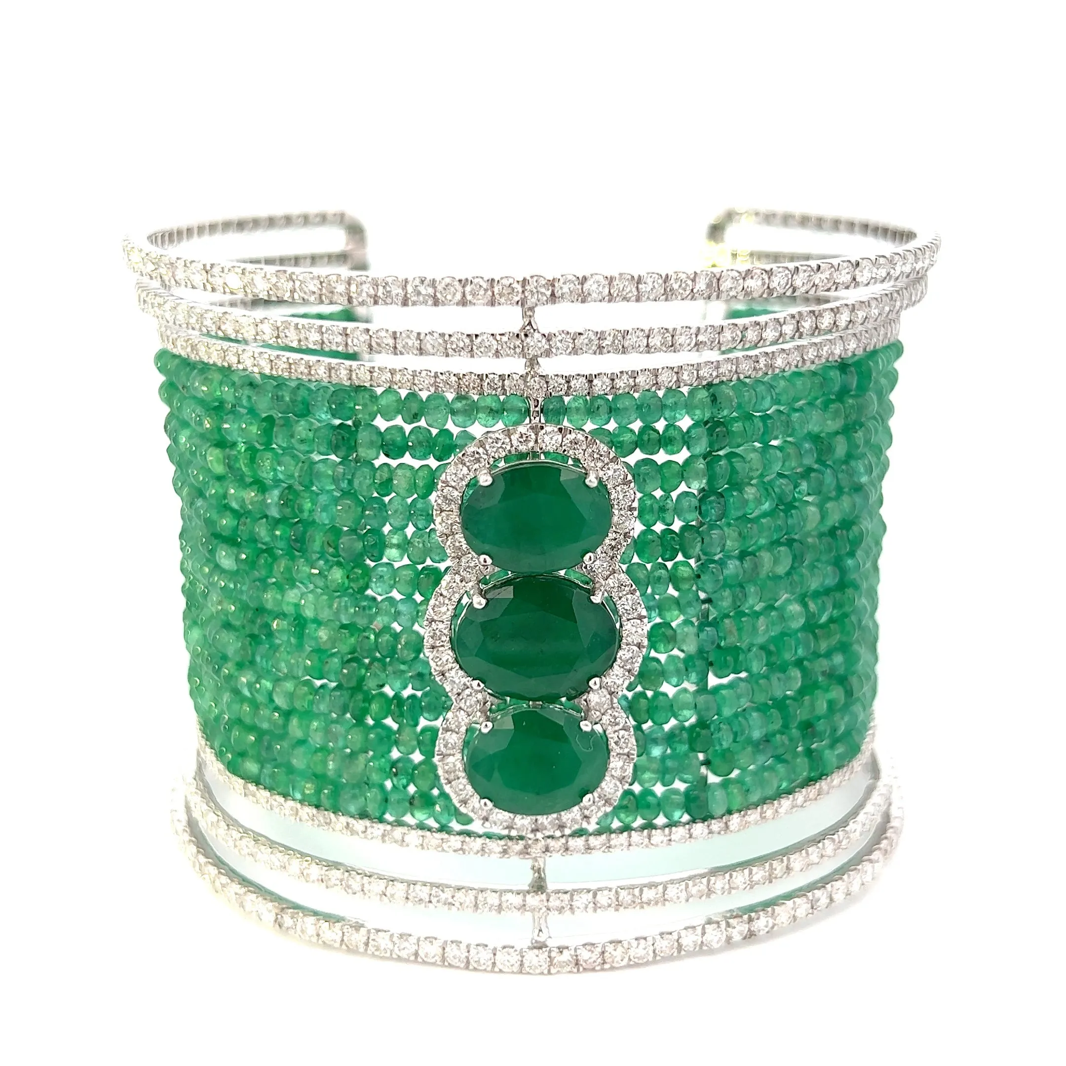 Emerald And Diamond Cuff Bracelet