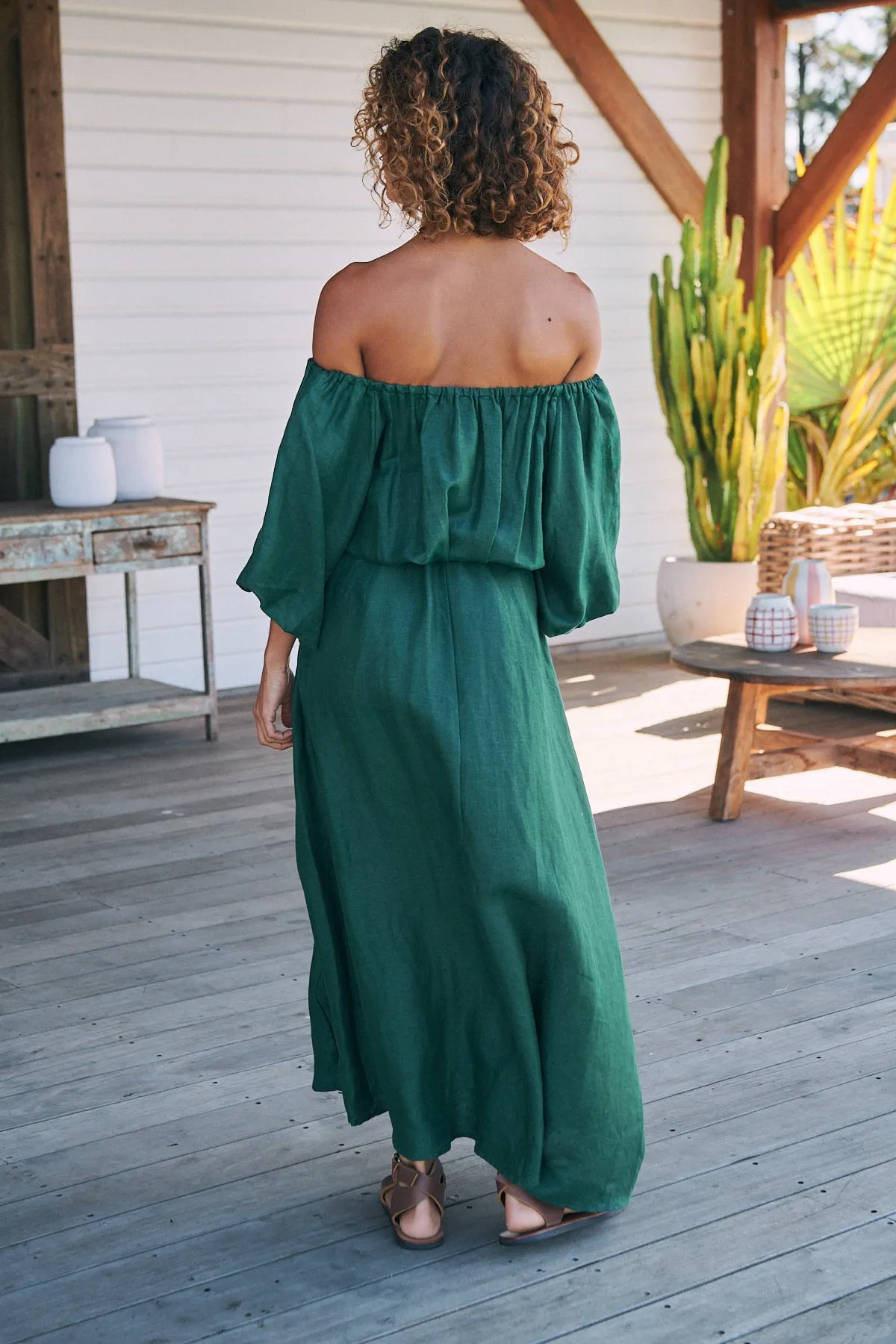 Emerald Linen Hallie Maxi