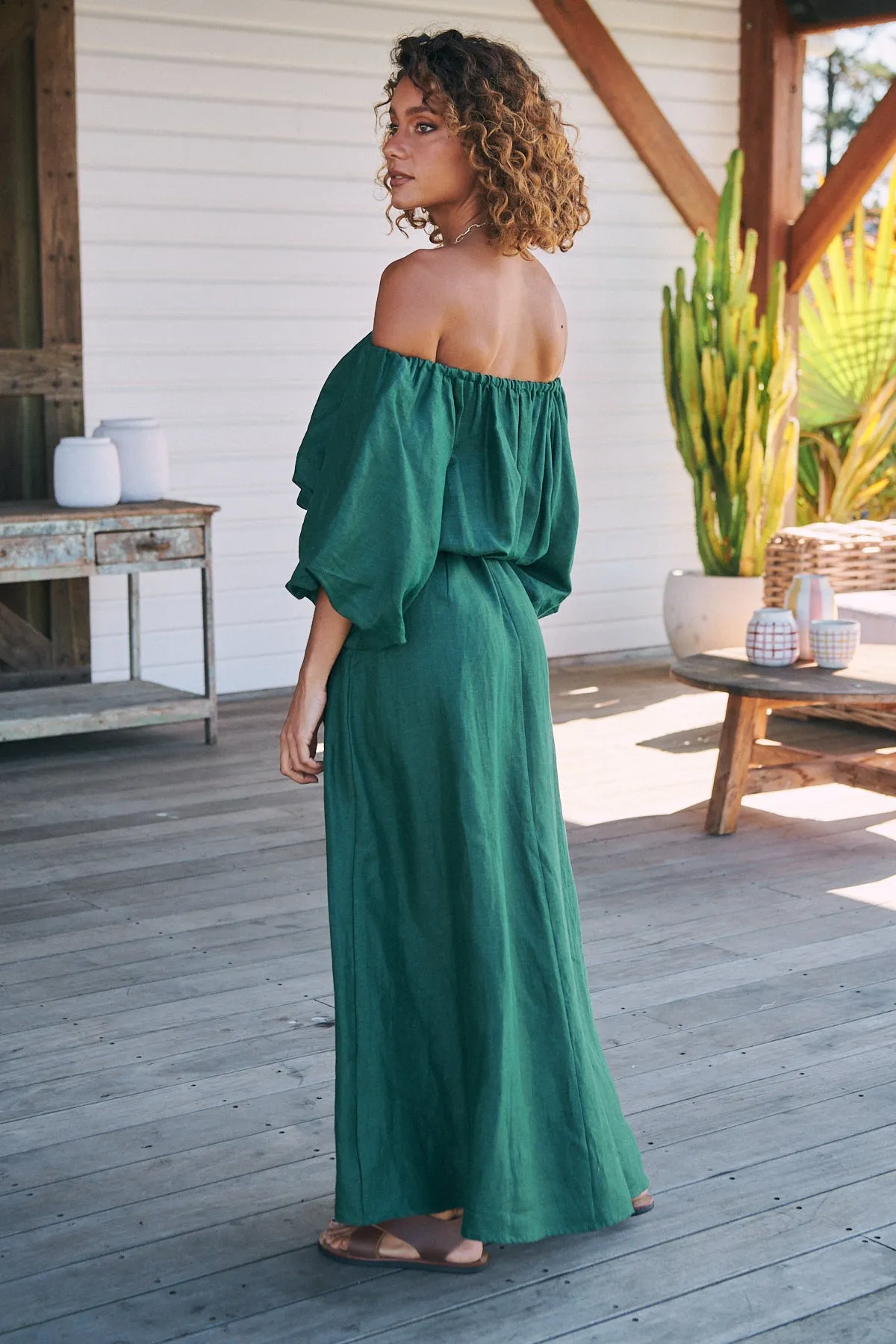 Emerald Linen Hallie Maxi