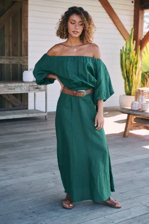 Emerald Linen Hallie Maxi