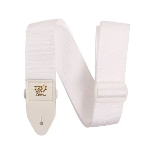 Ernie Ball Polypro Guitar Strap, White & White