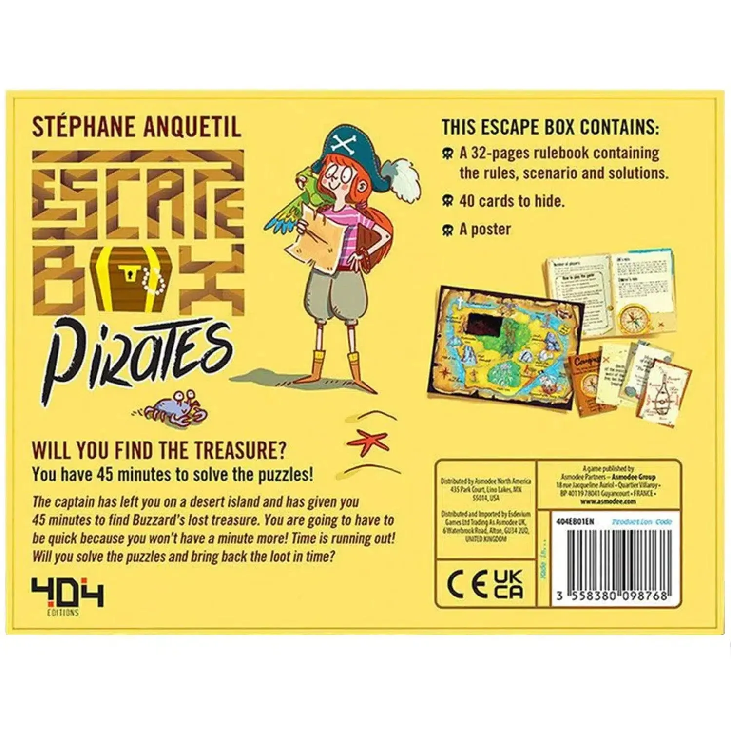 Escape Box Pirates - Cooperative Pirates Board Game for Family, Adults, and Children (2-6 Players, Ages 7 ) - 404 Editions