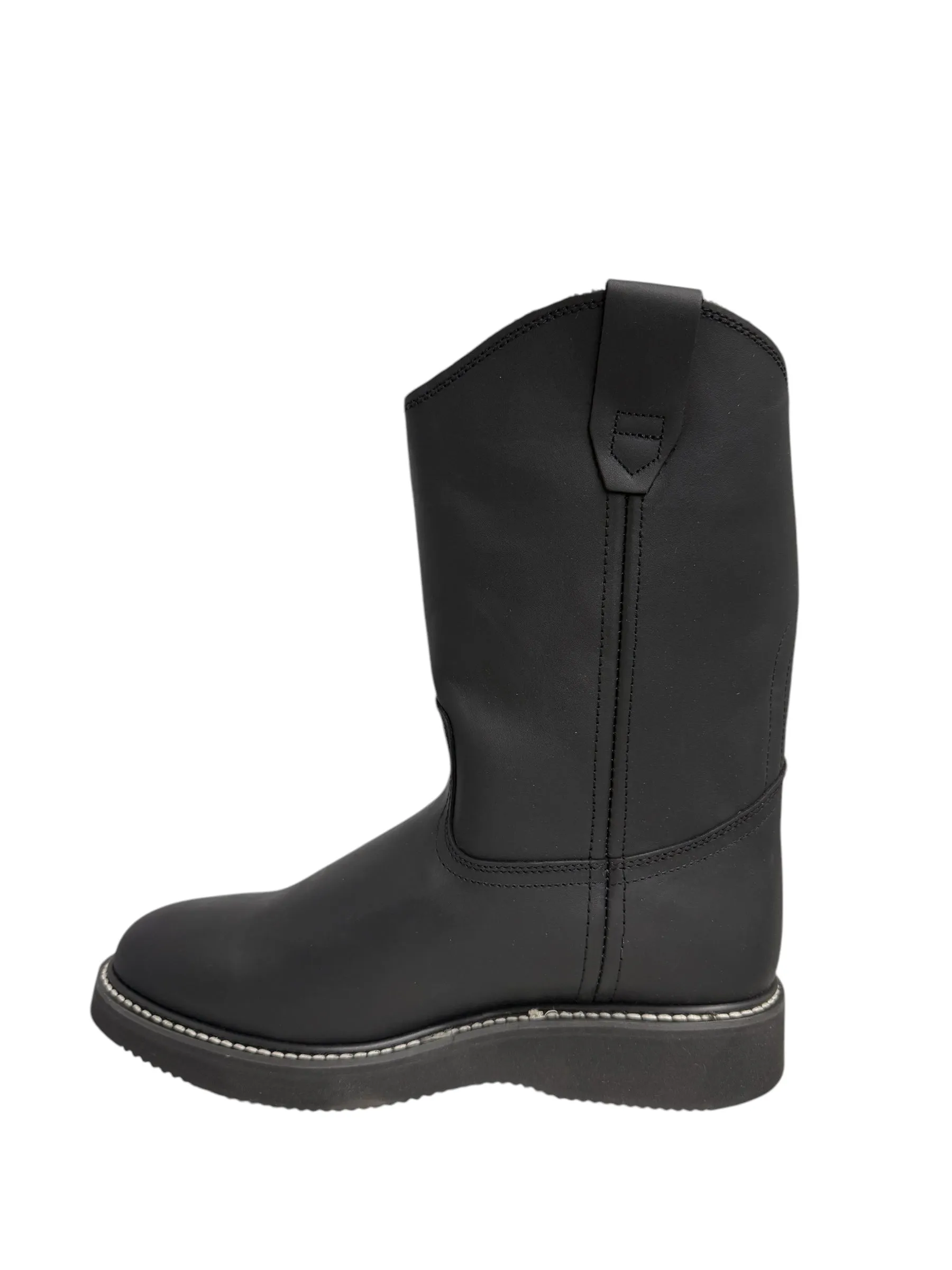 Establo Oiled Leather Black Pull Up Work Boot - 553-03