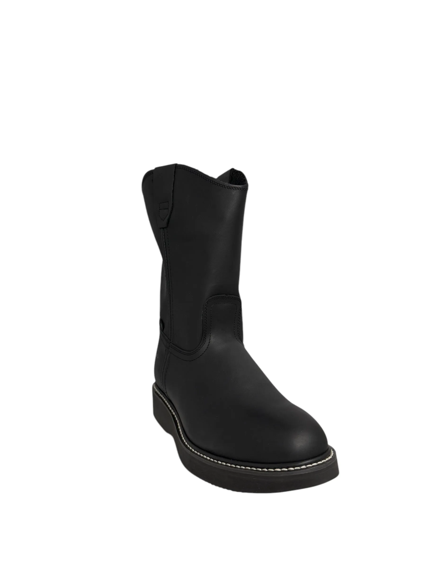 Establo Oiled Leather Black Pull Up Work Boot - 553-03