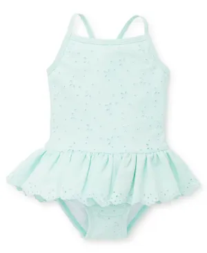 Eyelet Swimsuit - Aqua