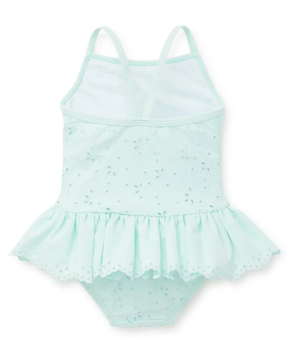 Eyelet Swimsuit - Aqua