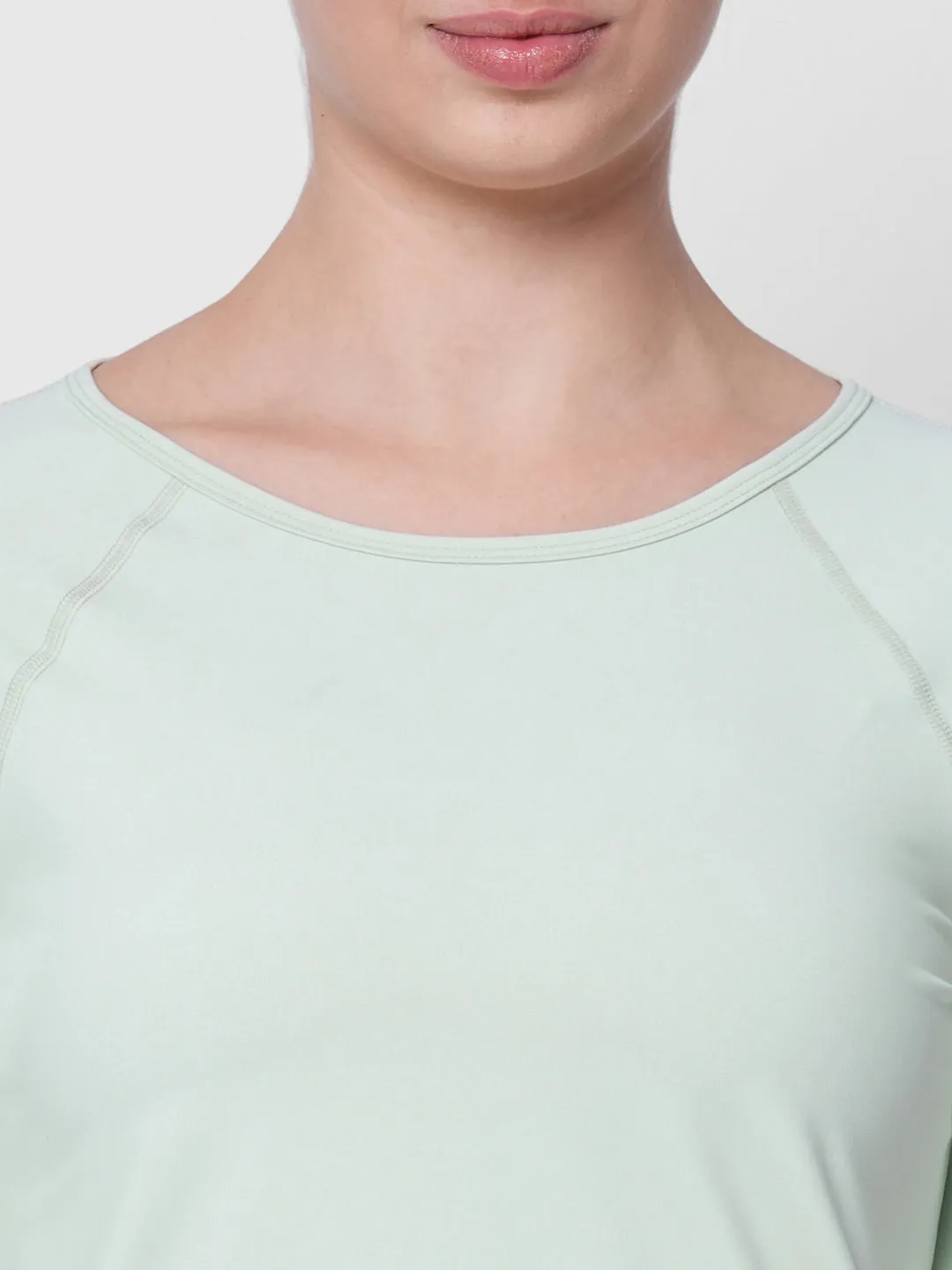 Fitkin women anti-odor mint green reglan long sleeve tshirt