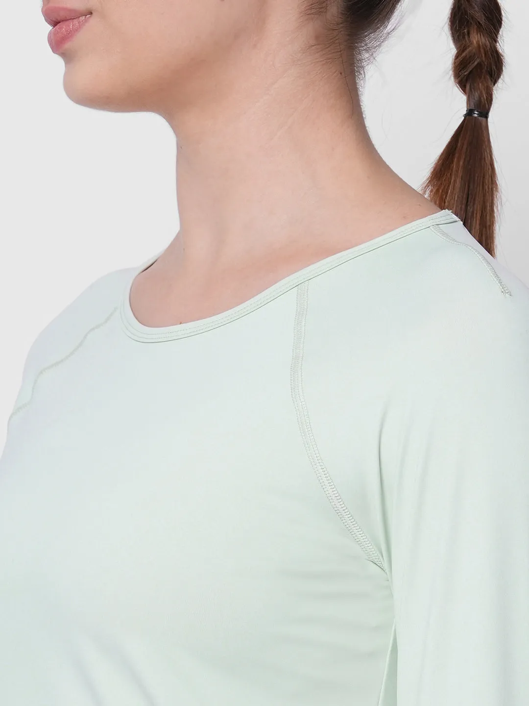 Fitkin women anti-odor mint green reglan long sleeve tshirt