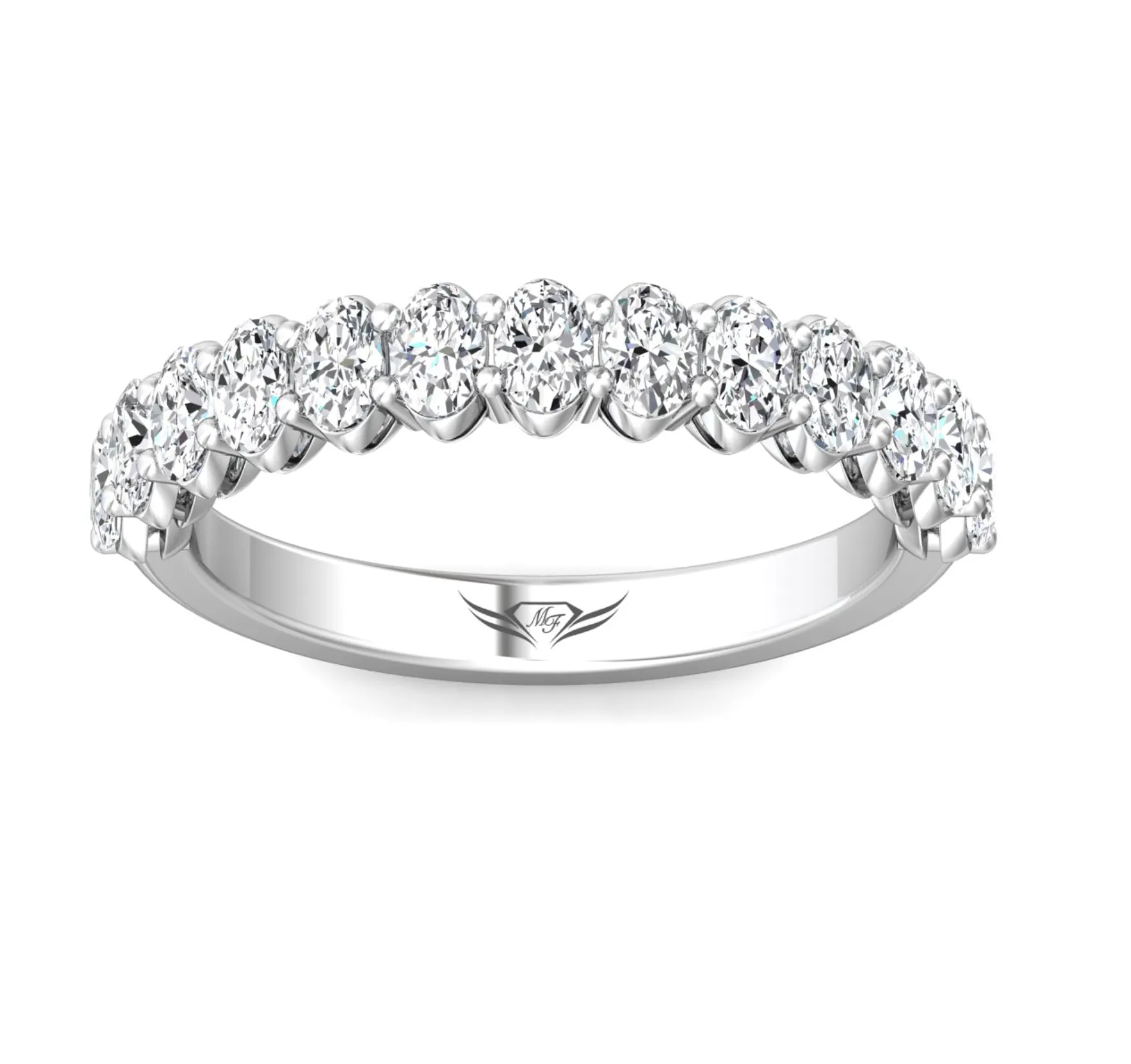 FlyerFit Oval Cut Diamond Wedding Band