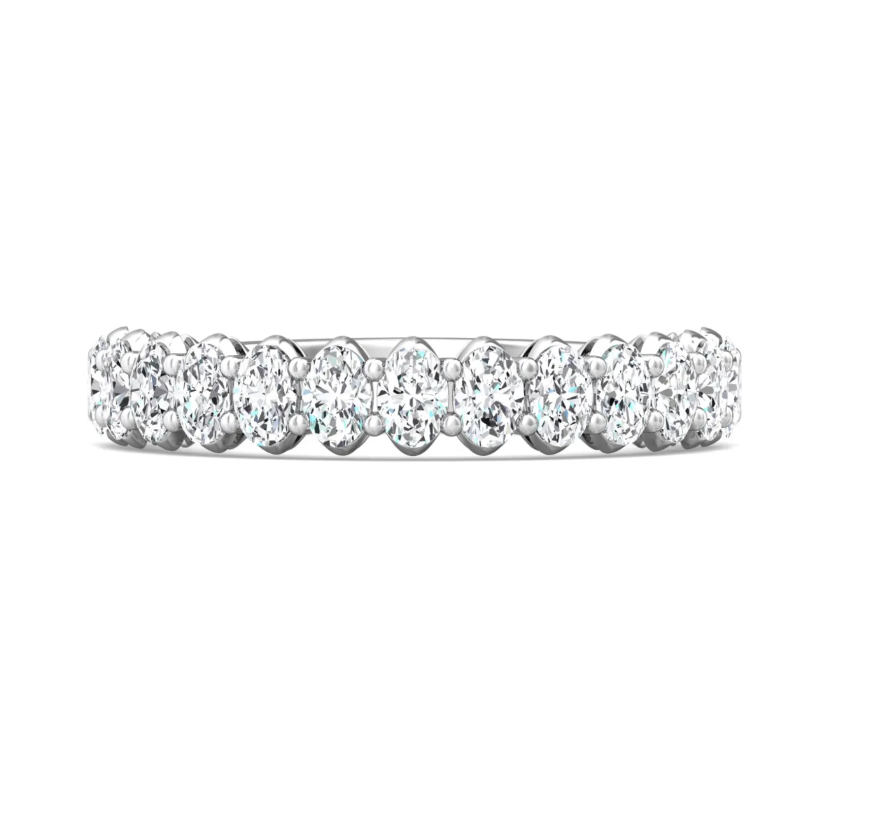 FlyerFit Oval Cut Diamond Wedding Band