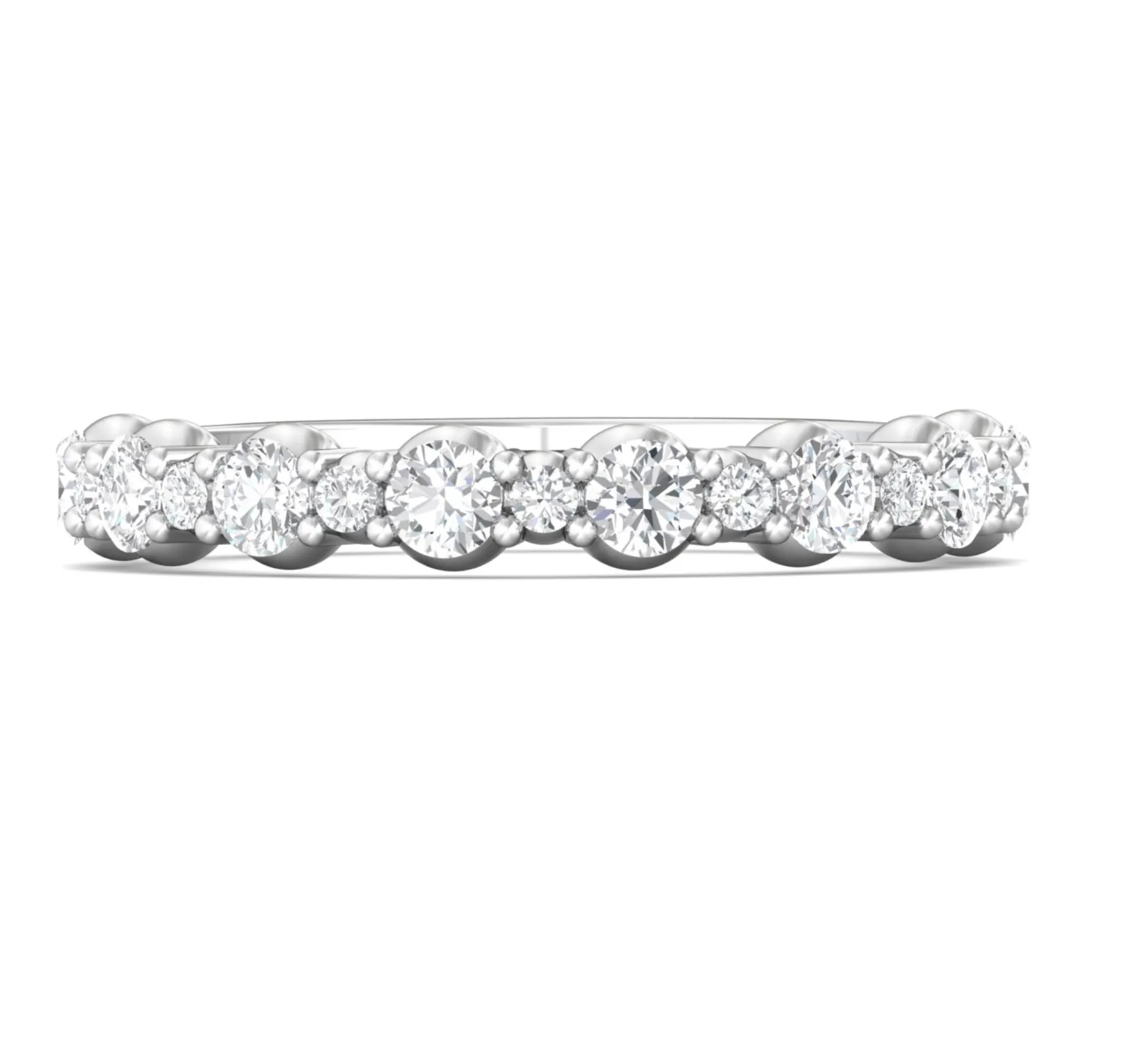 FlyerFit Round Cut Diamond Wedding Band