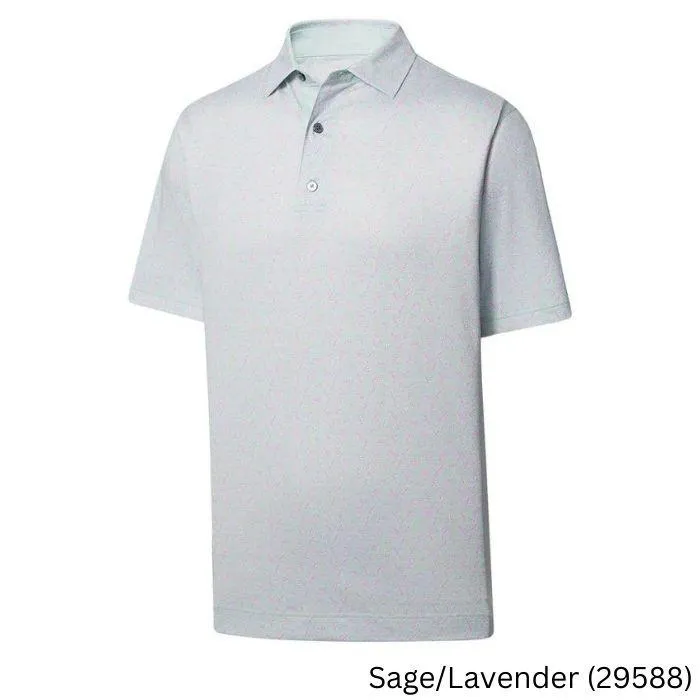 FootJoy Shadow Palm Print Lisle Self Collar L Sage / Lavender (29588)