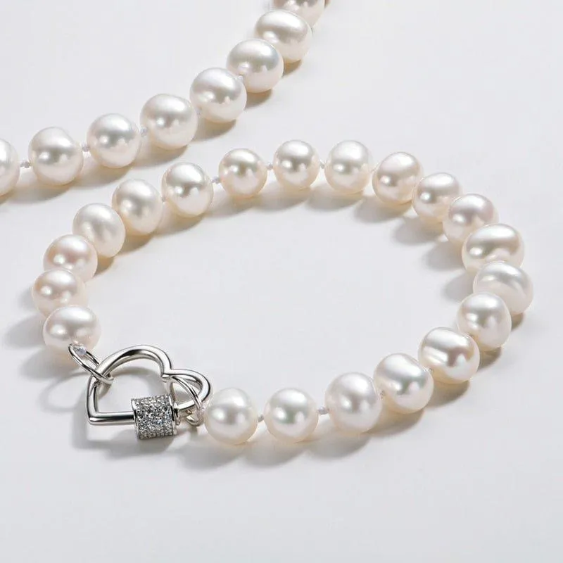 Freshwater Pearl Heart Shape Buckle Bracelet