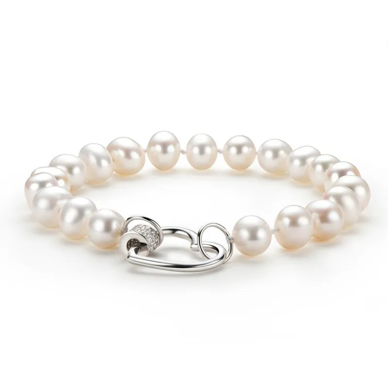 Freshwater Pearl Heart Shape Buckle Bracelet