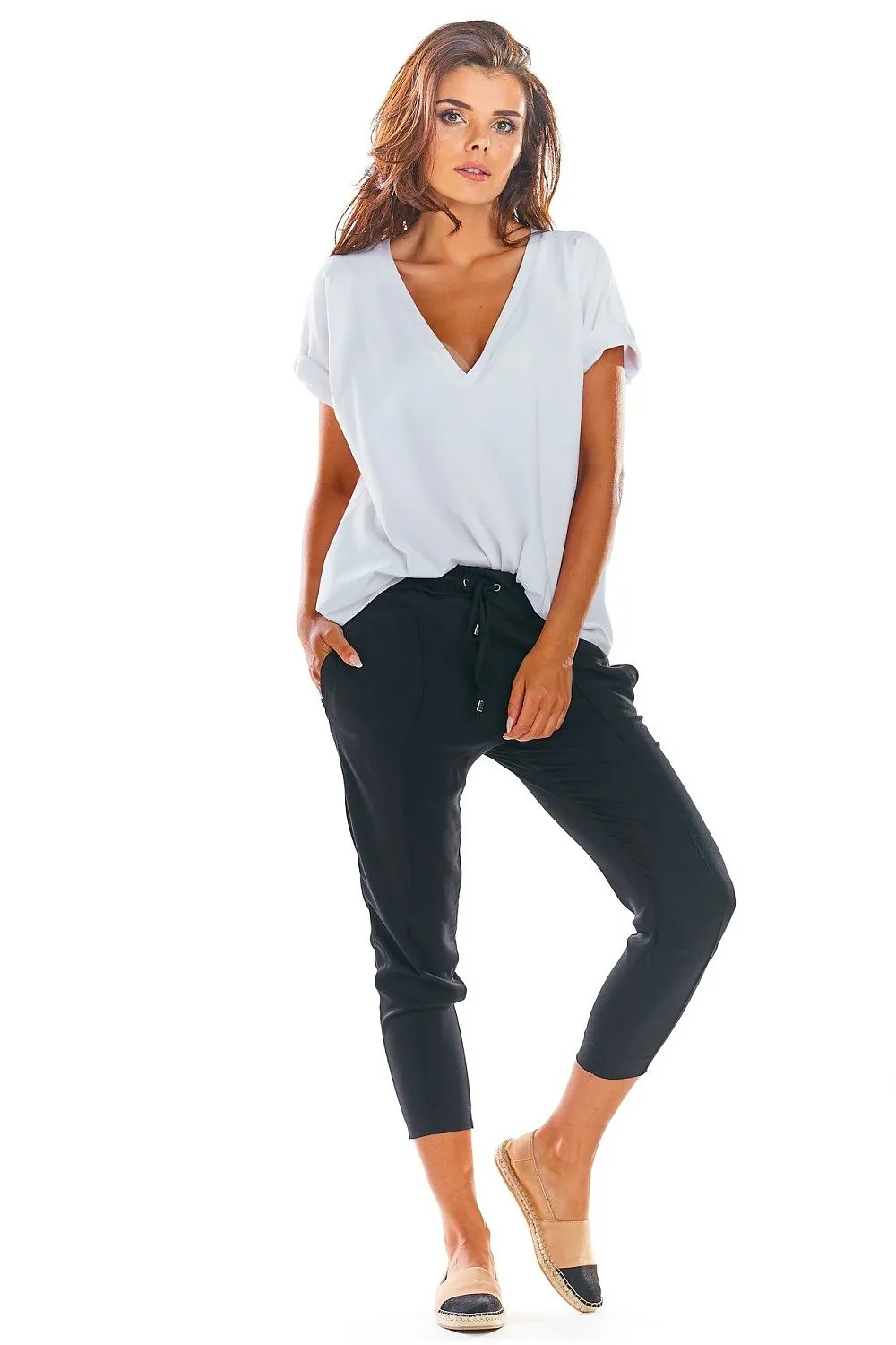 Frilled Waist Fitted Pants