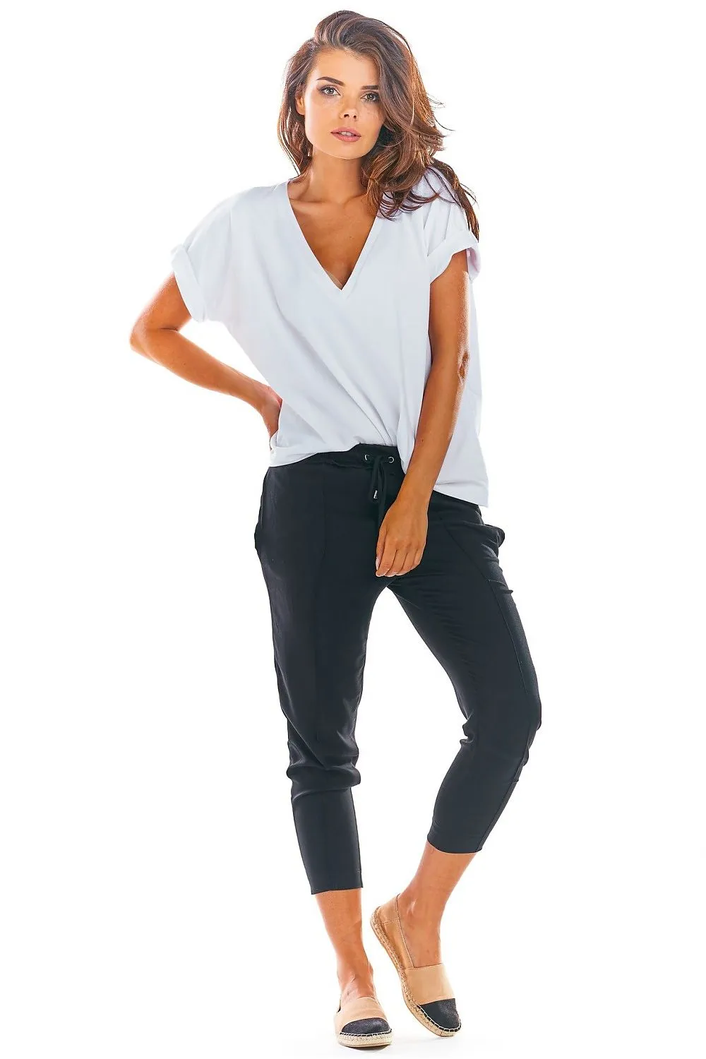 Frilled Waist Fitted Pants