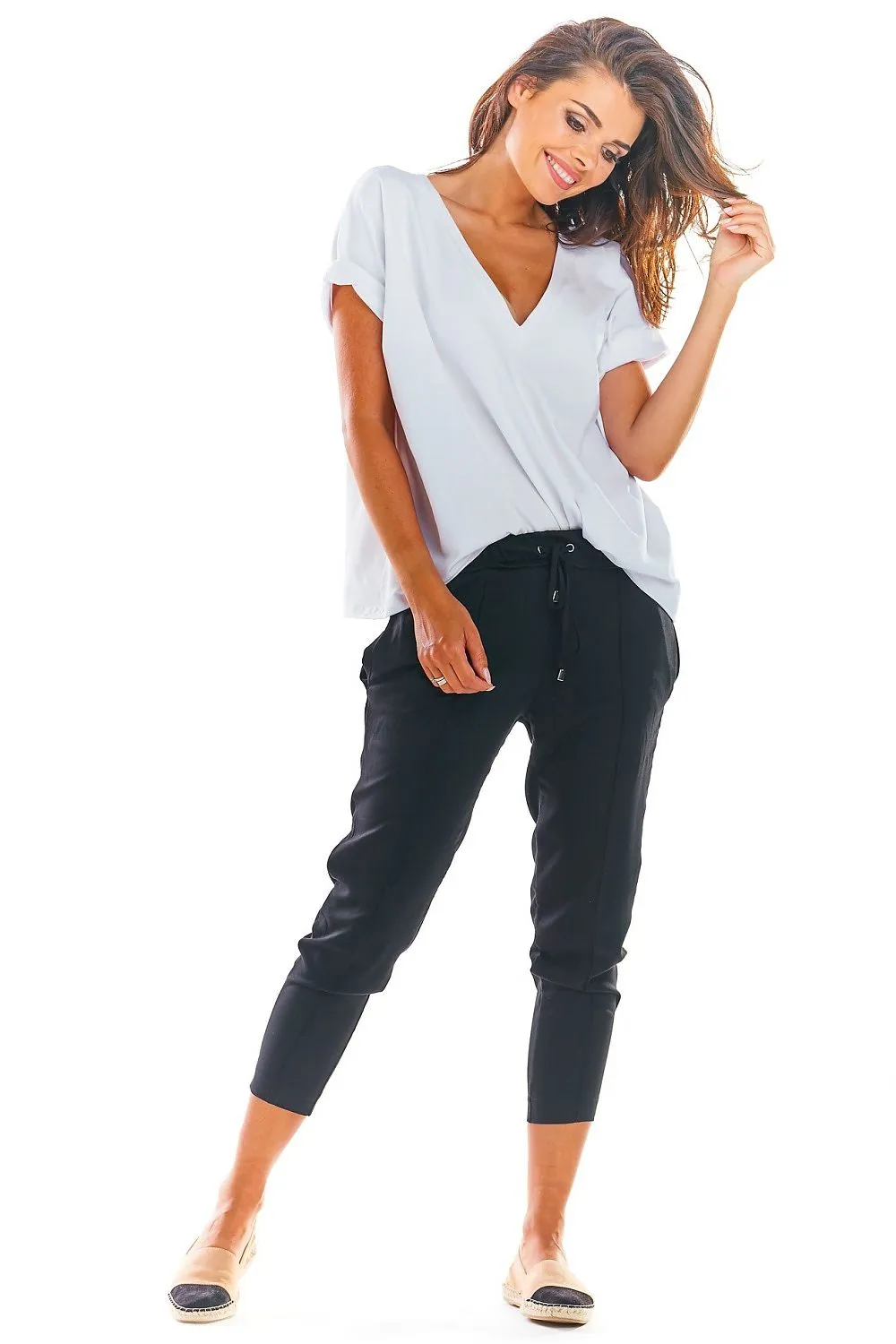 Frilled Waist Fitted Pants