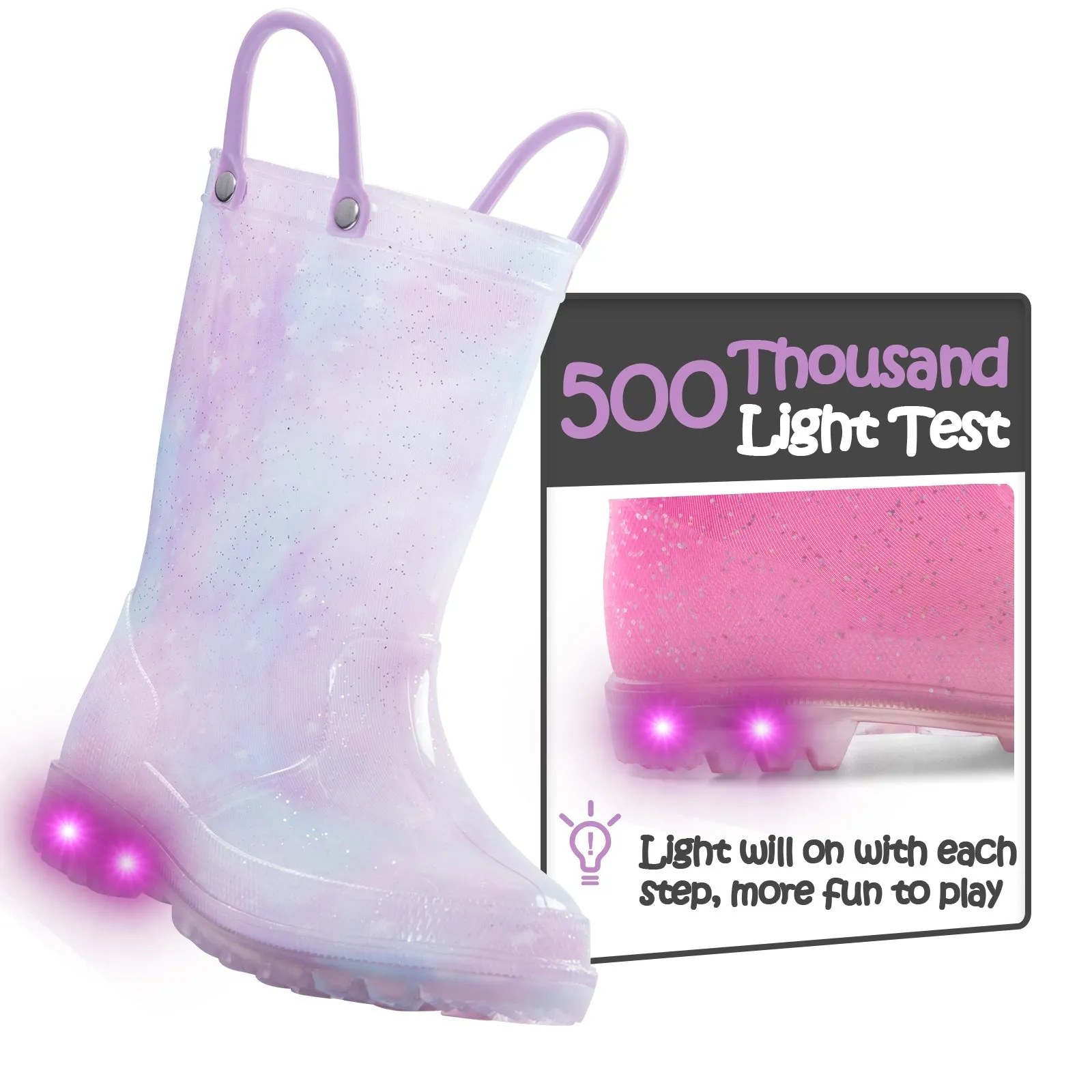 Gradient Glitter Kids Rain Boots