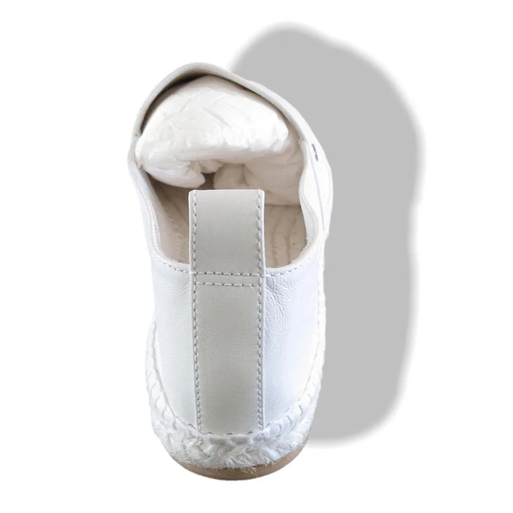 Hermes White Perforated Lambskin Nappa Eusebio Espadrilles Sneakers Unisex Shoes Sz39 New!