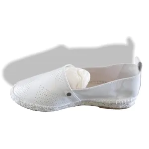 Hermes White Perforated Lambskin Nappa Eusebio Espadrilles Sneakers Unisex Shoes Sz39 New!