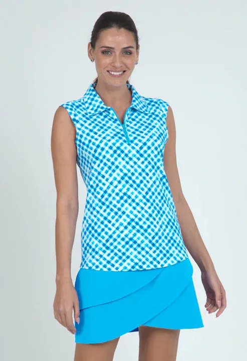 IBKUL Patterned Sleeveless Polo