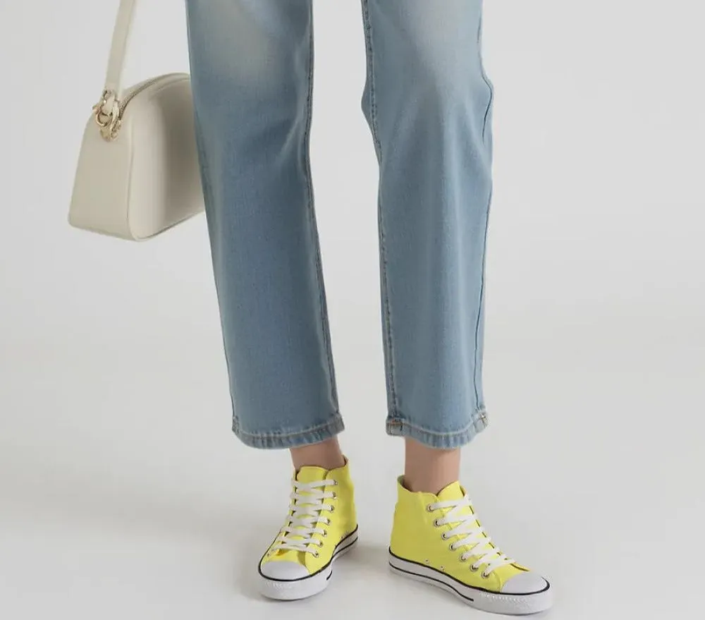 Inello Women's Luminous Yellow Boho High Top Sneakers