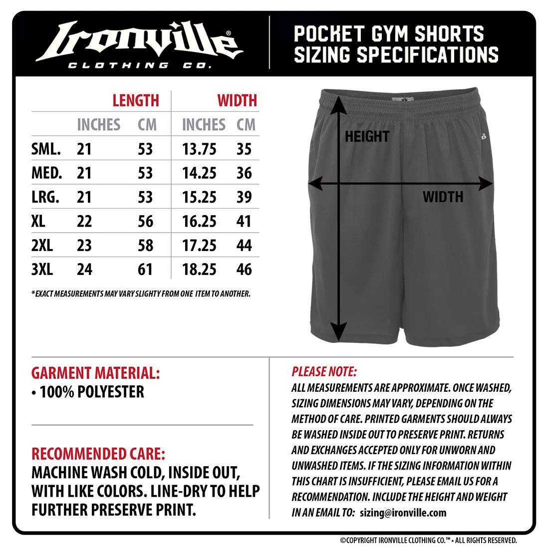 Ironville BARBELL OUTLAW Pocket Gym Shorts