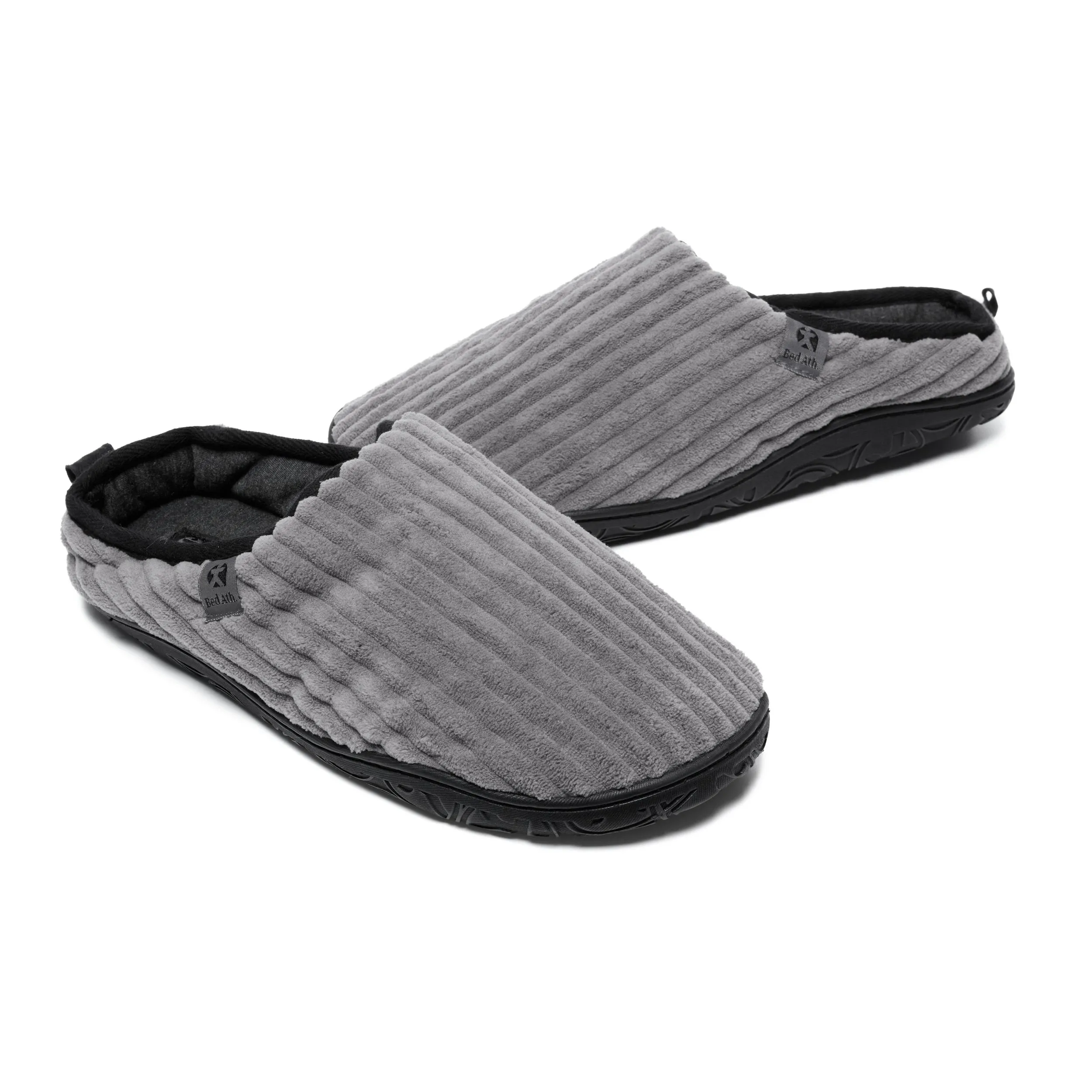 Jamie - Jumbo Cord Mule Slipper - Grey