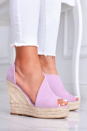 JOLIE - Sandali espadrilles Alexoo lilla con zeppa in corda