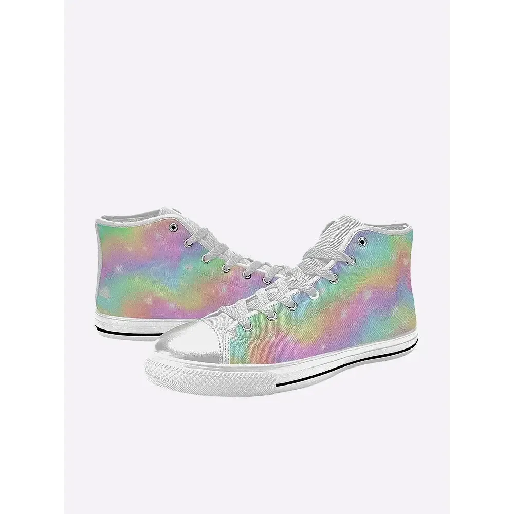 Kawaii Rainbow Sneakers with Canvas Upper and Durable Rubber Outsole