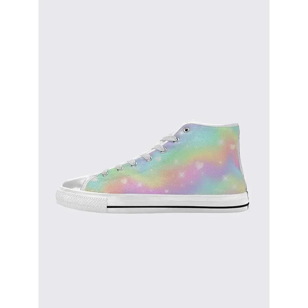 Kawaii Rainbow Sneakers with Canvas Upper and Durable Rubber Outsole