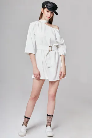 Kerry Choker Neck Belted Dress