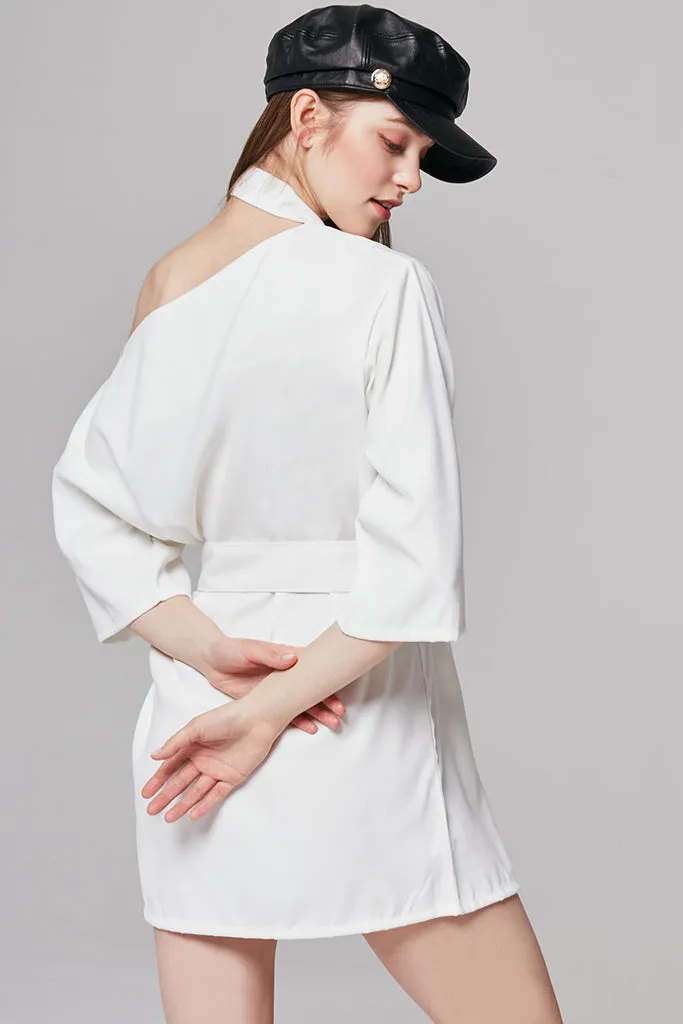 Kerry Choker Neck Belted Dress